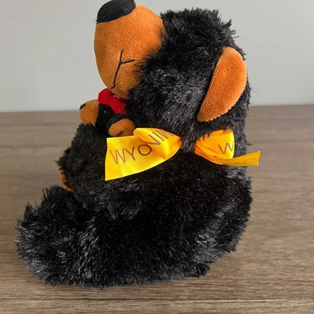 Snow Business Black Bear Cub Wyoming Souvenir Plush Stuffed Animal Bear Hugs 7